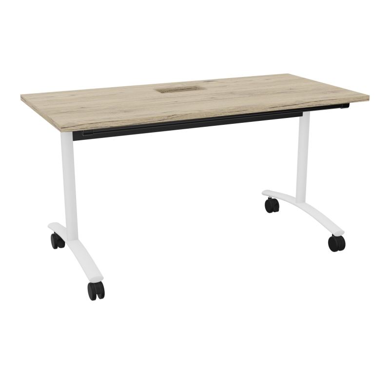 TABLE ABATTANTE L140XP68XH73,5CM DECOUPE POUR TRAPPE + GOULOTTE L300 MM