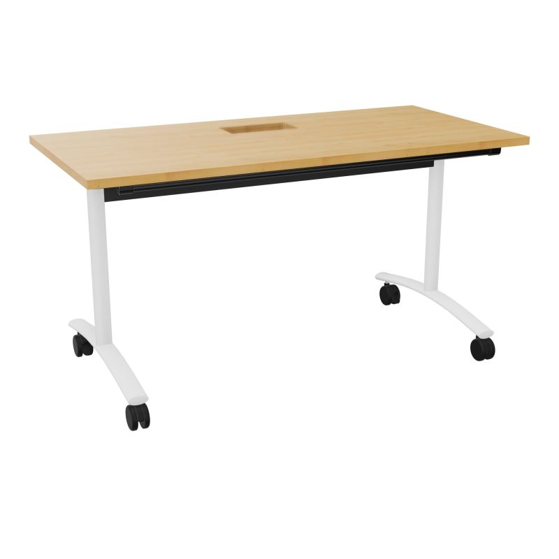 TABLE ABATTANTE L140XP68XH73,5CM DECOUPE POUR TRAPPE + GOULOTTE L300 MM