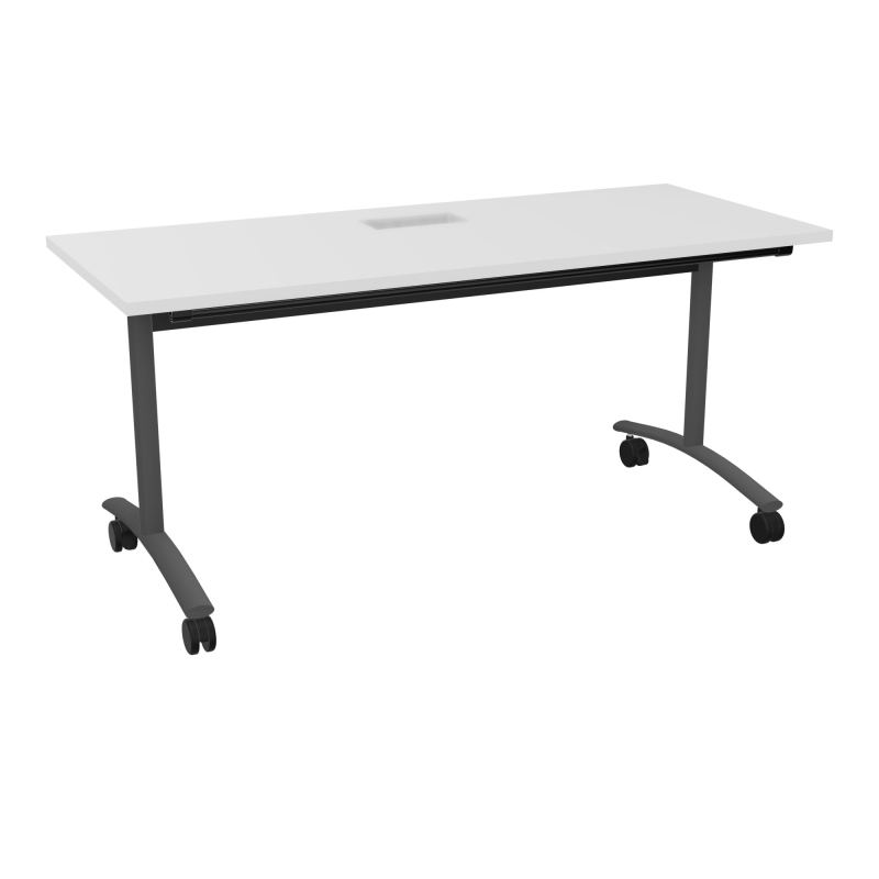 TABLE ABATTANTE L160XP68XH73,5CM DECOUPE POUR TRAPPE + GOULOTTE L300 MM
