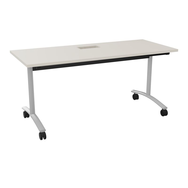TABLE ABATTANTE L160XP68XH73,5CM DECOUPE POUR TRAPPE + GOULOTTE L300 MM