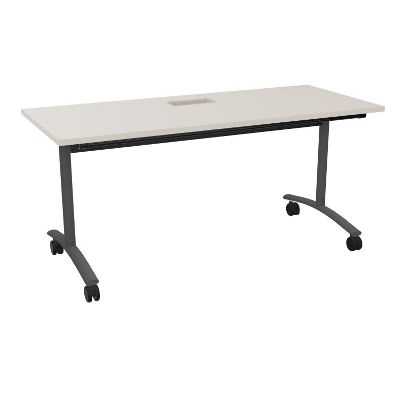 TABLE ABATTANTE L160XP68XH73,5CM DECOUPE POUR TRAPPE + GOULOTTE L300 MM