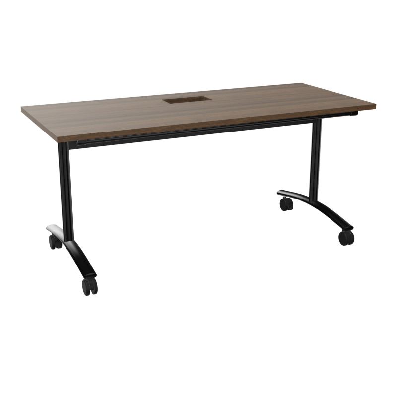 TABLE ABATTANTE L160XP68XH73,5CM DECOUPE POUR TRAPPE + GOULOTTE L300 MM