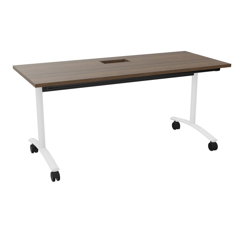 TABLE ABATTANTE L160XP68XH73,5CM DECOUPE POUR TRAPPE + GOULOTTE L300 MM