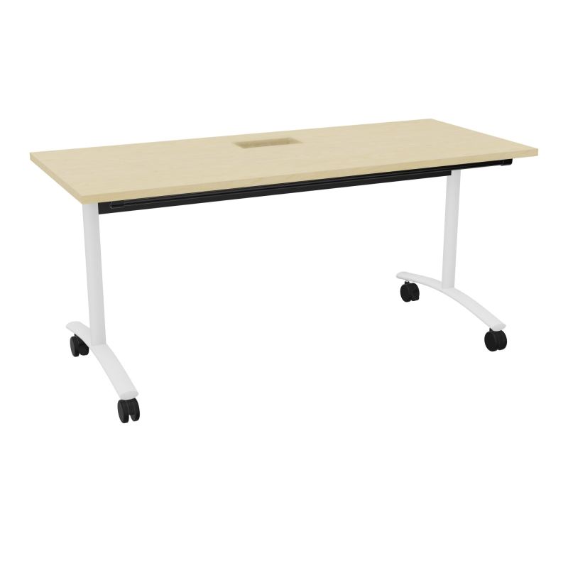 TABLE ABATTANTE L160XP68XH73,5CM DECOUPE POUR TRAPPE + GOULOTTE L300 MM