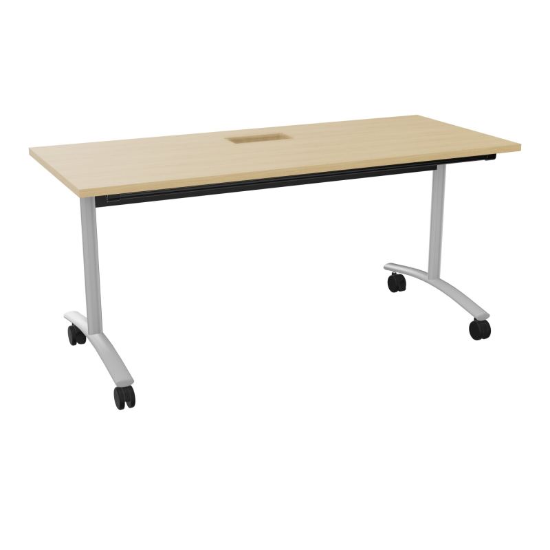 TABLE ABATTANTE L160XP68XH73,5CM DECOUPE POUR TRAPPE + GOULOTTE L300 MM