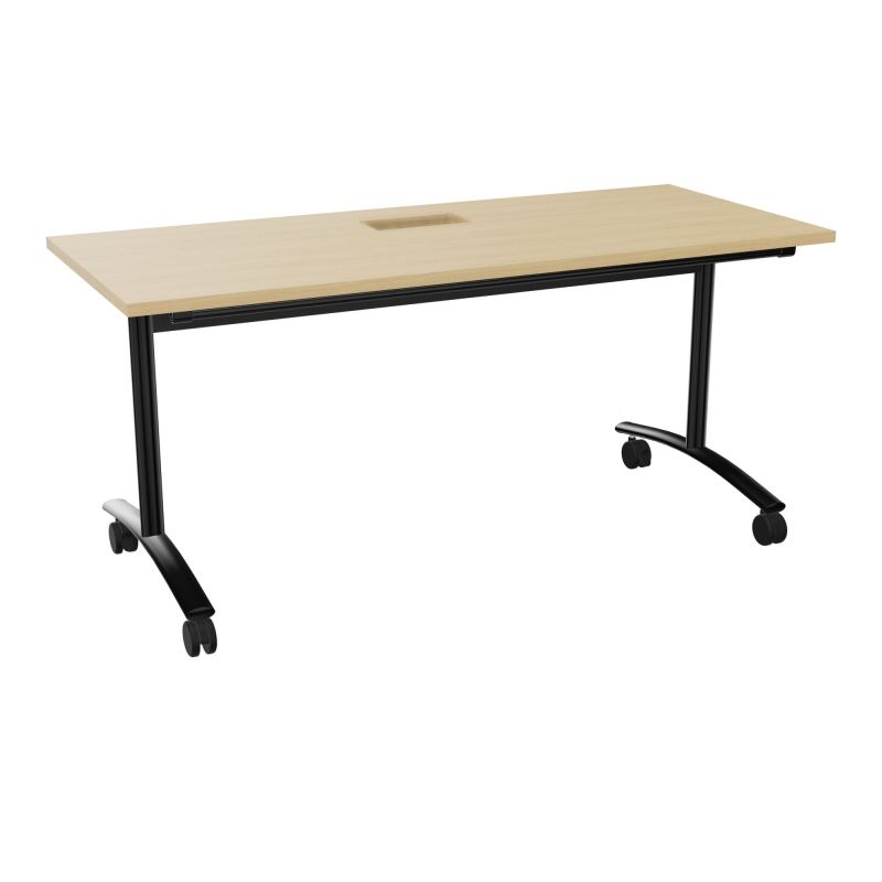 TABLE ABATTANTE L160XP68XH73,5CM DECOUPE POUR TRAPPE + GOULOTTE L300 MM