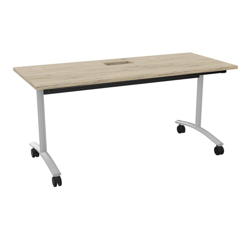 TABLE ABATTANTE L160XP68XH73,5CM DECOUPE POUR TRAPPE + GOULOTTE L300 MM