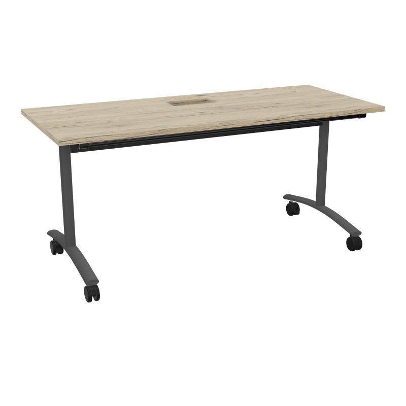 TABLE ABATTANTE L160XP68XH73,5CM DECOUPE POUR TRAPPE + GOULOTTE L300 MM