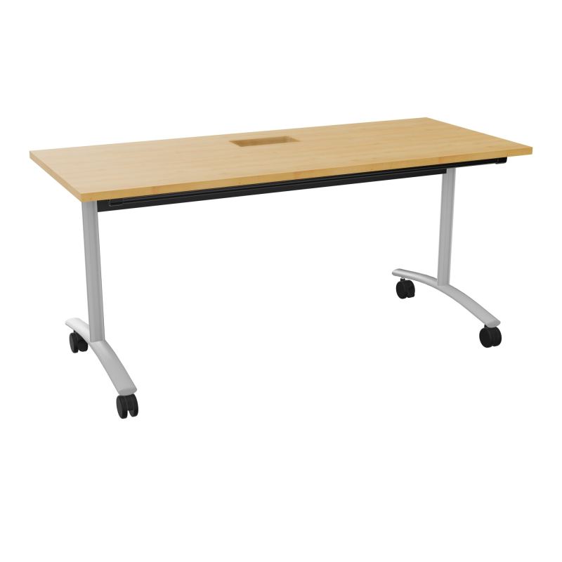 TABLE ABATTANTE L160XP68XH73,5CM DECOUPE POUR TRAPPE + GOULOTTE L300 MM