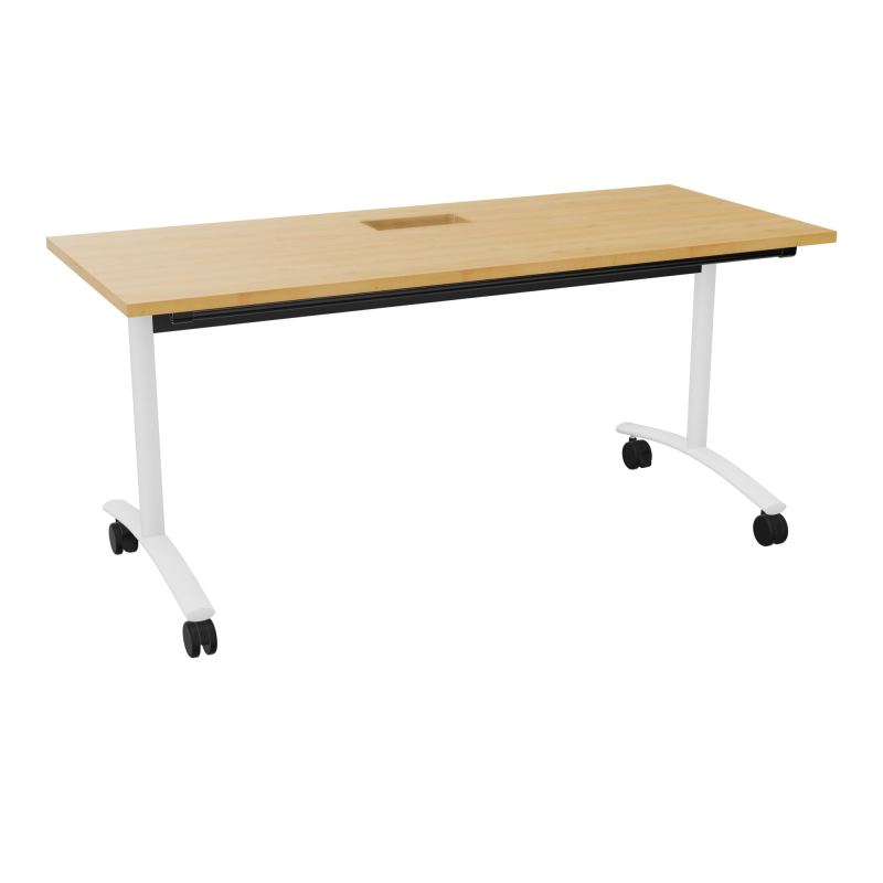 TABLE ABATTANTE L160XP68XH73,5CM DECOUPE POUR TRAPPE + GOULOTTE L300 MM
