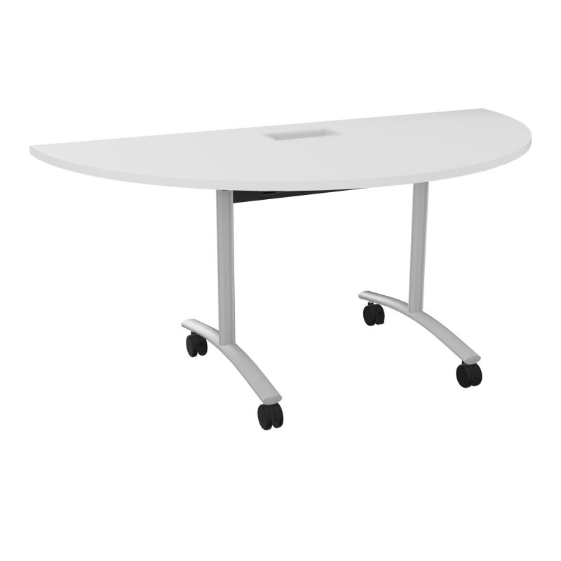 TABLE ABATTANTE 1/2 LUNE 165X82,5CM DECOUPE POUR TRAPPE + GOULOTTE L300 MM