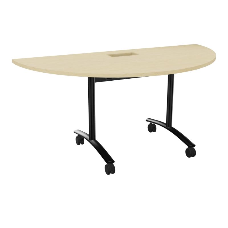 TABLE ABATTANTE 1/2 LUNE 165X82,5CM DECOUPE POUR TRAPPE + GOULOTTE L300 MM