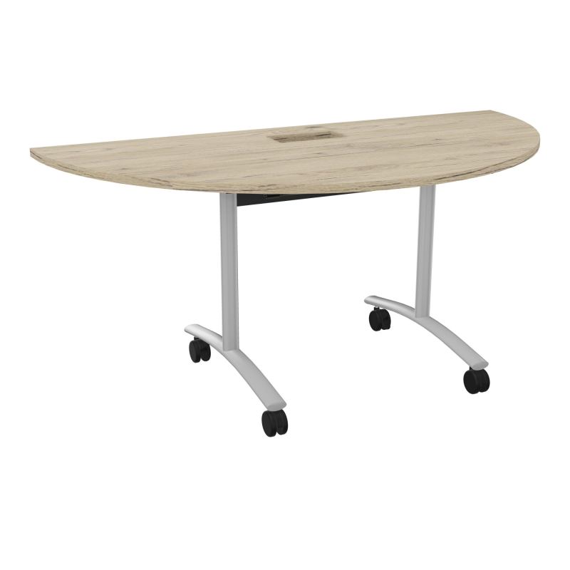 TABLE ABATTANTE 1/2 LUNE 165X82,5CM DECOUPE POUR TRAPPE + GOULOTTE L300 MM