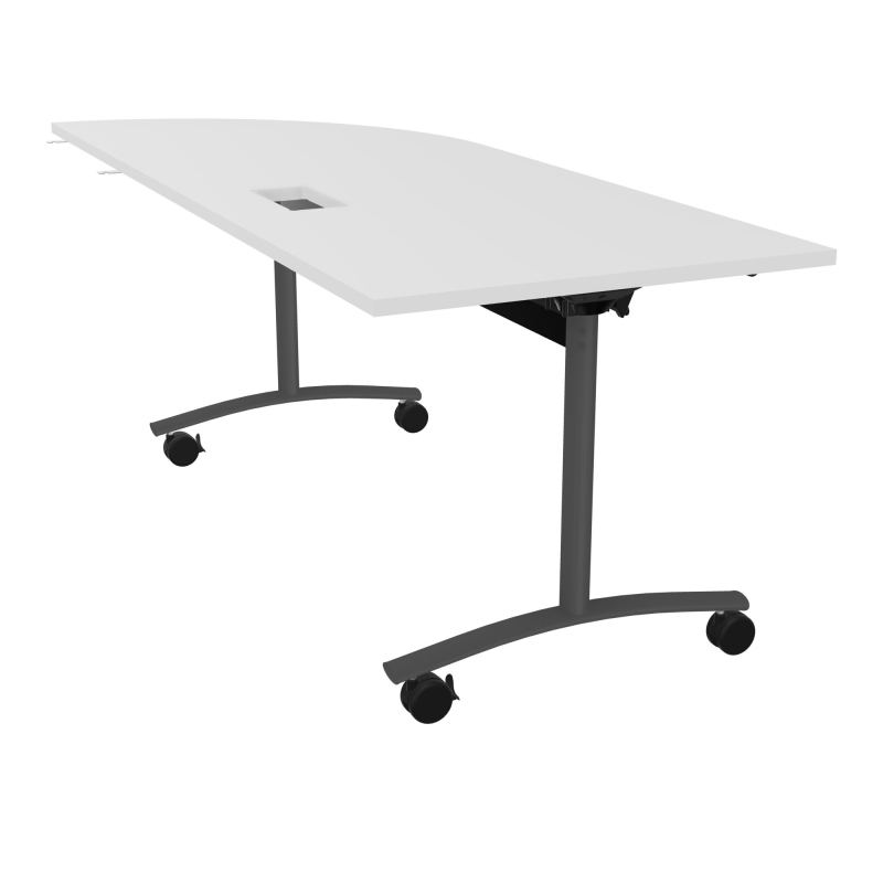 TABLE ABATTANTE PLATEAU DECOUPE TRAPPE AVEC ANGLE 90° INTEGRE P80xL205 cm - ANGLE A DROIT