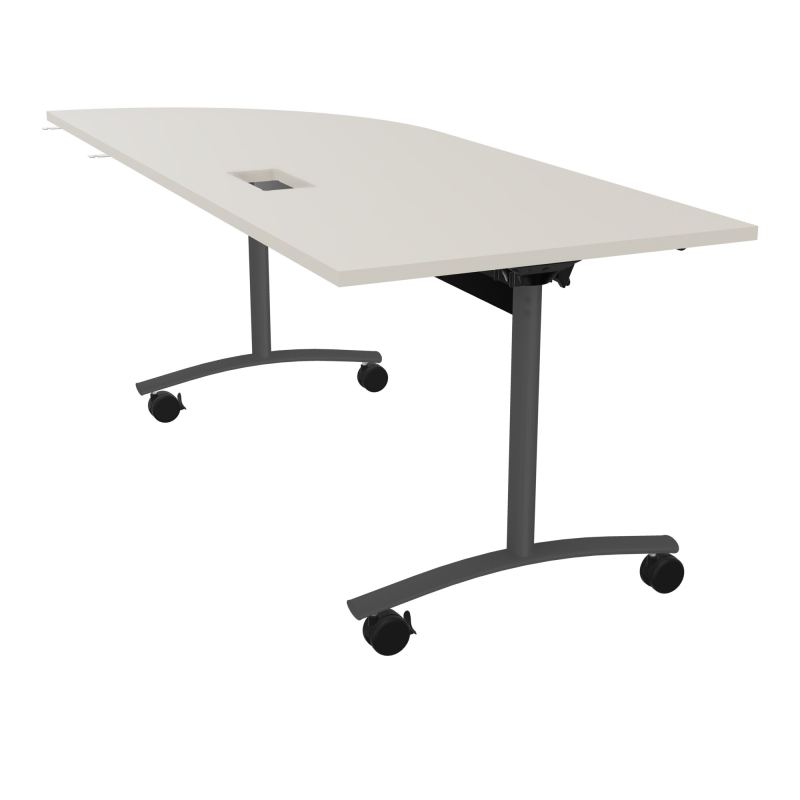 TABLE ABATTANTE PLATEAU DECOUPE TRAPPE AVEC ANGLE 90° INTEGRE P80xL205 cm - ANGLE A DROIT