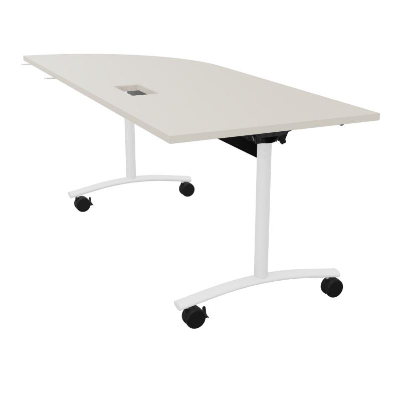 TABLE ABATTANTE PLATEAU DECOUPE TRAPPE AVEC ANGLE 90° INTEGRE P80xL205 cm - ANGLE A DROIT