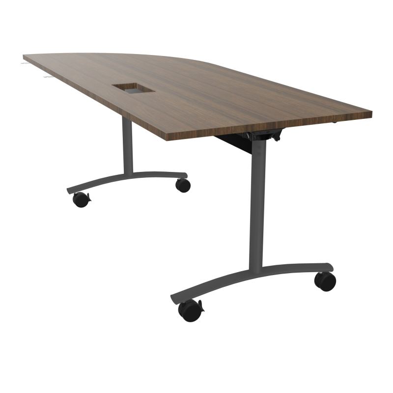 TABLE ABATTANTE PLATEAU DECOUPE TRAPPE AVEC ANGLE 90° INTEGRE P80xL205 cm - ANGLE A DROIT