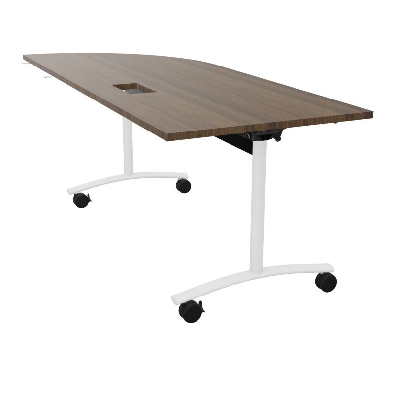 TABLE ABATTANTE PLATEAU DECOUPE TRAPPE AVEC ANGLE 90° INTEGRE P80xL205 cm - ANGLE A DROIT