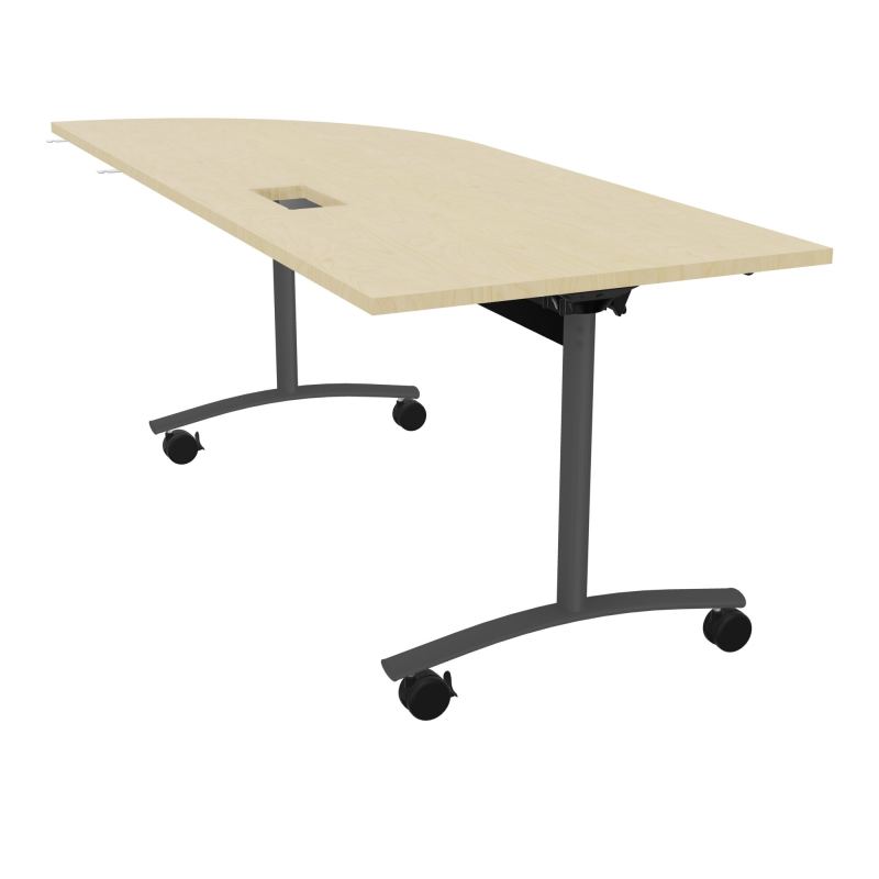 TABLE ABATTANTE PLATEAU DECOUPE TRAPPE AVEC ANGLE 90° INTEGRE P80xL205 cm - ANGLE A DROIT