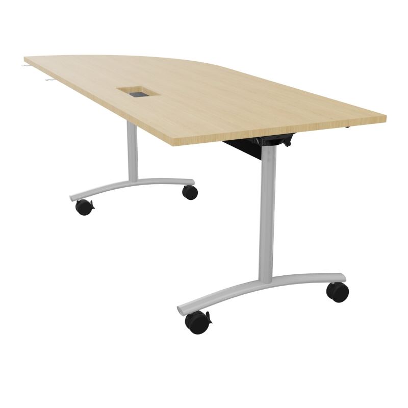 TABLE ABATTANTE PLATEAU DECOUPE TRAPPE AVEC ANGLE 90° INTEGRE P80xL205 cm - ANGLE A DROIT