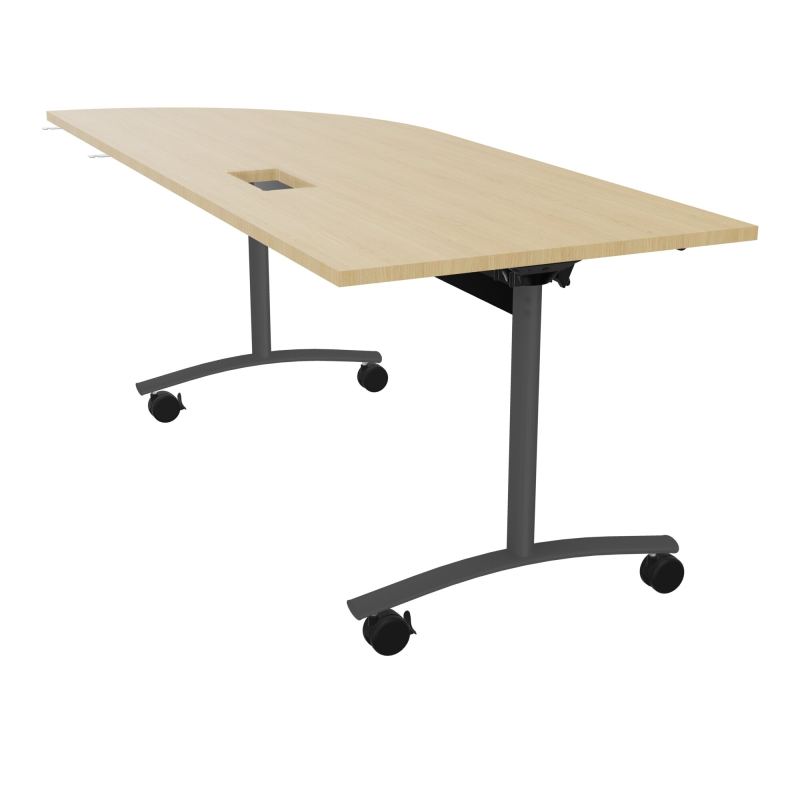 TABLE ABATTANTE PLATEAU DECOUPE TRAPPE AVEC ANGLE 90° INTEGRE P80xL205 cm - ANGLE A DROIT