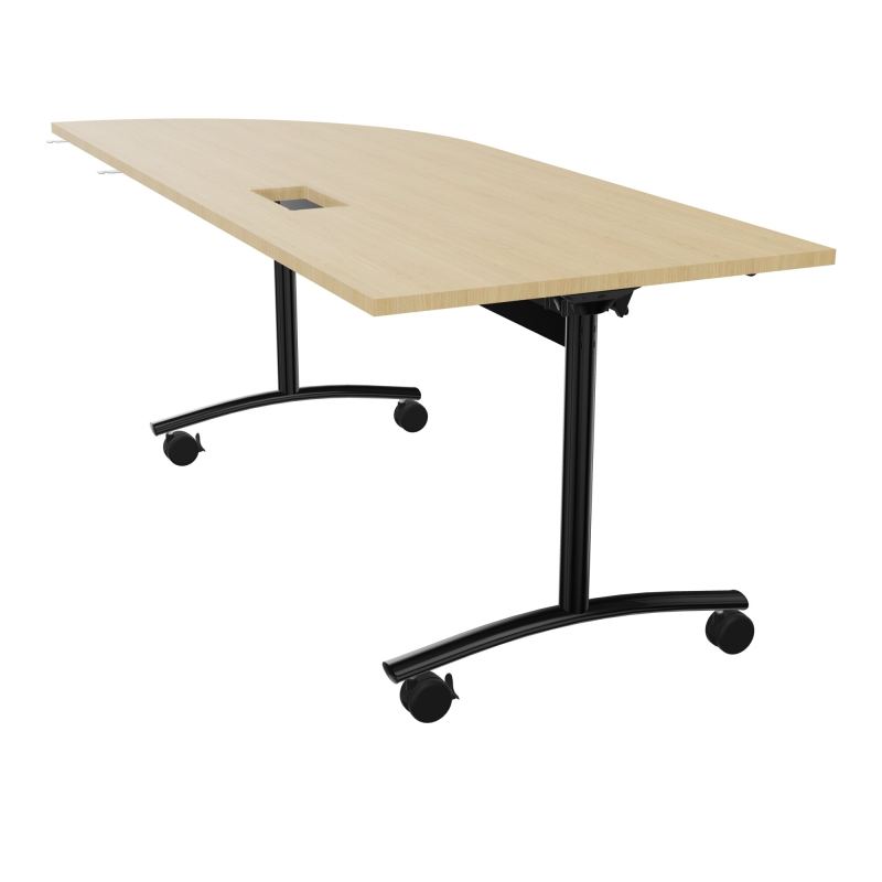 TABLE ABATTANTE PLATEAU DECOUPE TRAPPE AVEC ANGLE 90° INTEGRE P80xL205 cm - ANGLE A DROIT
