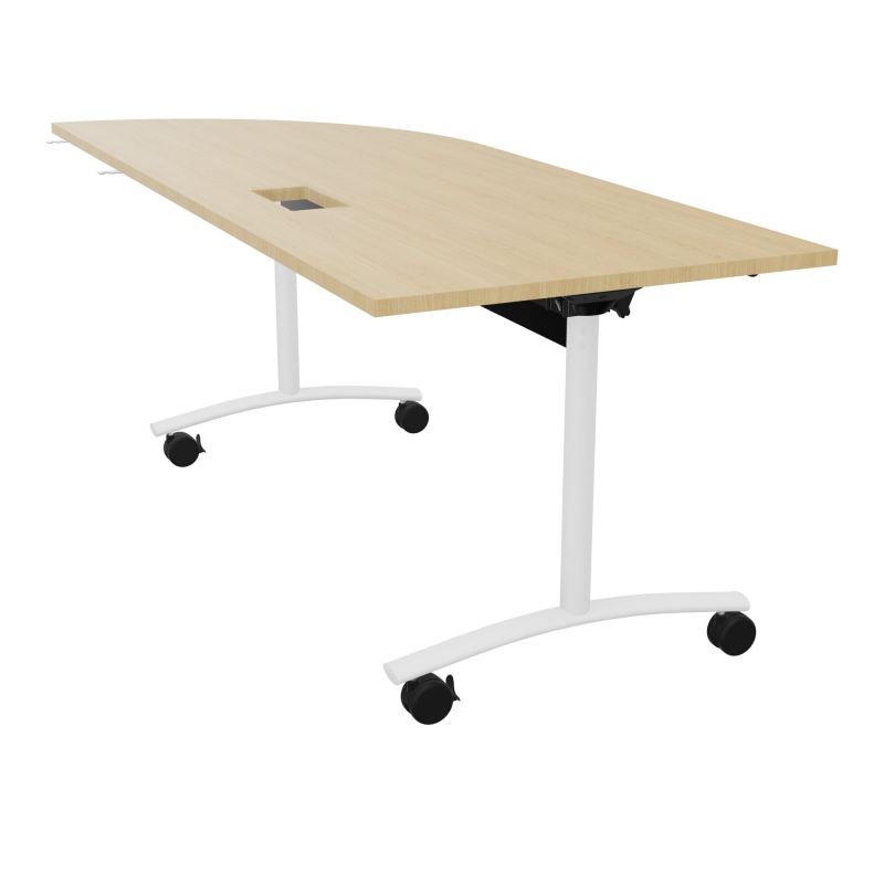TABLE ABATTANTE PLATEAU DECOUPE TRAPPE AVEC ANGLE 90° INTEGRE P80xL205 cm - ANGLE A DROIT