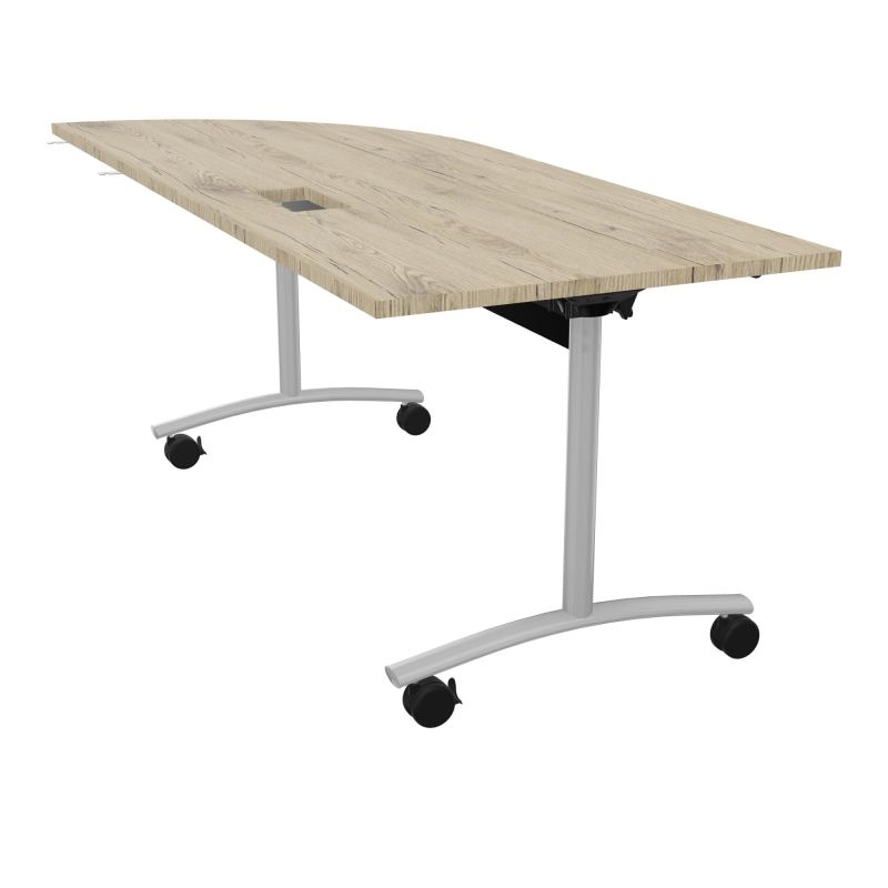 TABLE ABATTANTE PLATEAU DECOUPE TRAPPE AVEC ANGLE 90° INTEGRE P80xL205 cm - ANGLE A DROIT