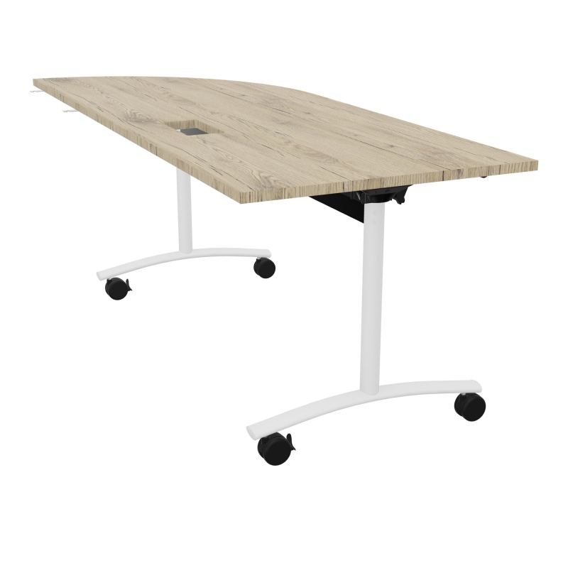 TABLE ABATTANTE PLATEAU DECOUPE TRAPPE AVEC ANGLE 90° INTEGRE P80xL205 cm - ANGLE A DROIT