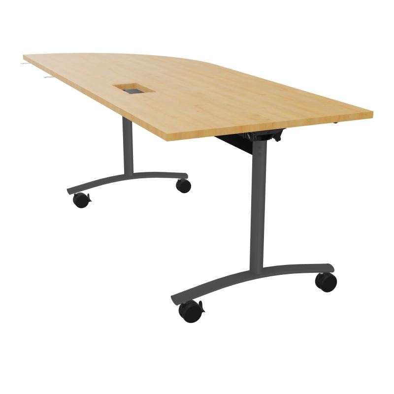 TABLE ABATTANTE PLATEAU DECOUPE TRAPPE AVEC ANGLE 90° INTEGRE P80xL205 cm - ANGLE A DROIT