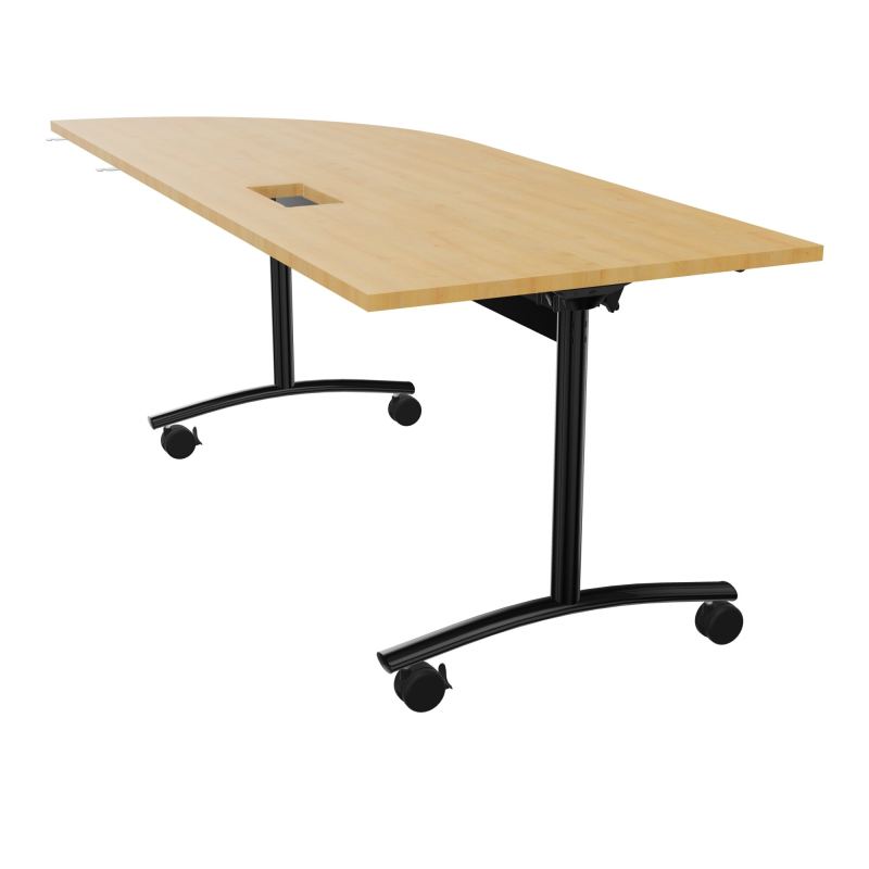 TABLE ABATTANTE PLATEAU DECOUPE TRAPPE AVEC ANGLE 90° INTEGRE P80xL205 cm - ANGLE A DROIT