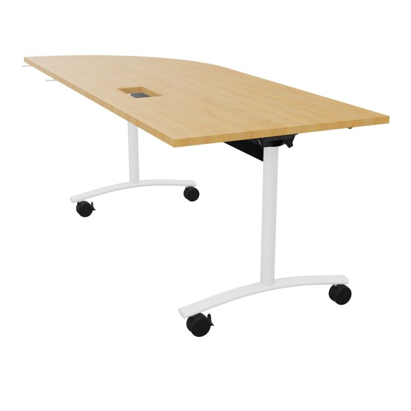 TABLE ABATTANTE PLATEAU DECOUPE TRAPPE AVEC ANGLE 90° INTEGRE P80xL205 cm - ANGLE A DROIT