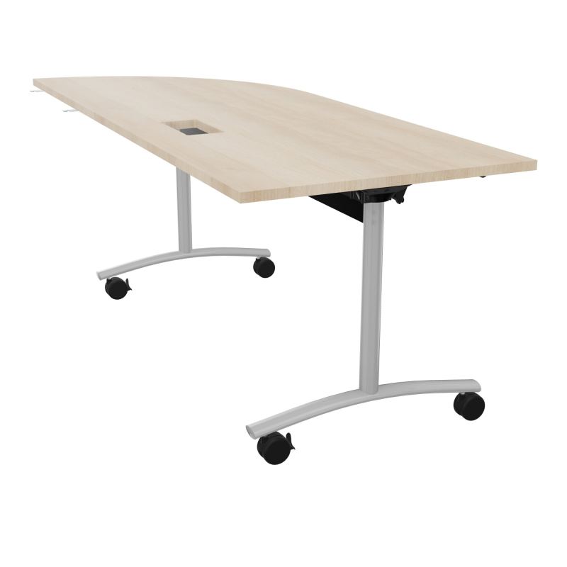 TABLE ABATTANTE PLATEAU DECOUPE TRAPPE AVEC ANGLE 90° INTEGRE P80xL205 cm - ANGLE A DROIT