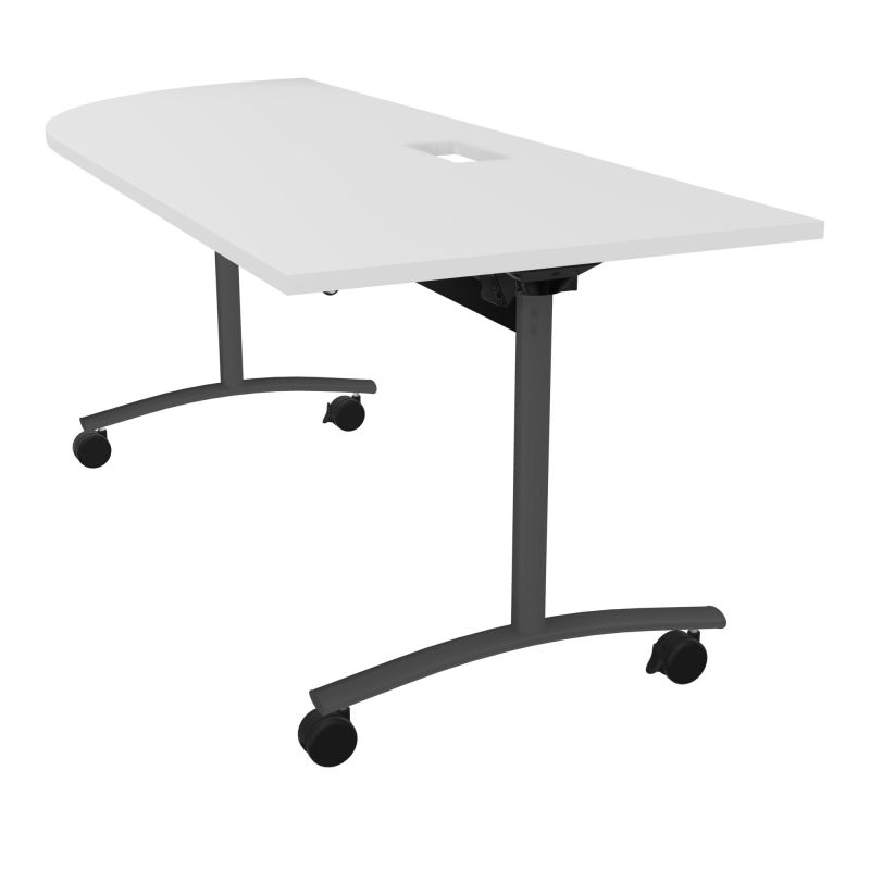 TABLE ABATTANTE PLATEAU DECOUPE TRAPPE AVEC ANGLE 90° INTEGRE P80xL205 cm - ANGLE A GAUCH