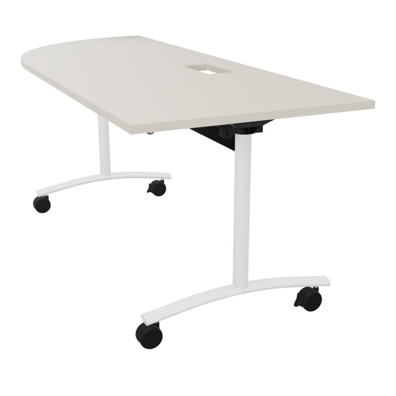 TABLE ABATTANTE PLATEAU DECOUPE TRAPPE AVEC ANGLE 90° INTEGRE P80xL205 cm - ANGLE A GAUCH