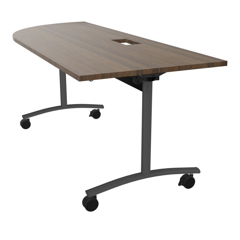 TABLE ABATTANTE PLATEAU DECOUPE TRAPPE AVEC ANGLE 90° INTEGRE P80xL205 cm - ANGLE A GAUCH