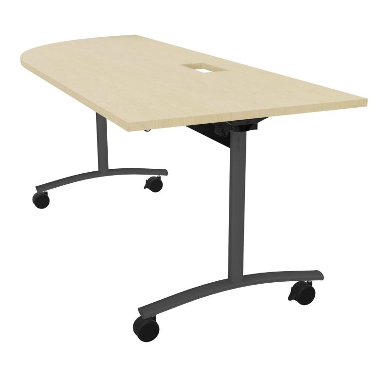 TABLE ABATTANTE PLATEAU DECOUPE TRAPPE AVEC ANGLE 90° INTEGRE P80xL205 cm - ANGLE A GAUCH