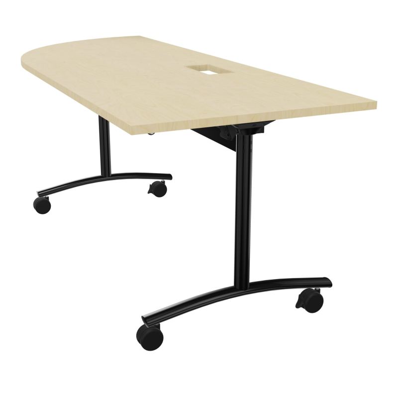 TABLE ABATTANTE PLATEAU DECOUPE TRAPPE AVEC ANGLE 90° INTEGRE P80xL205 cm - ANGLE A GAUCH