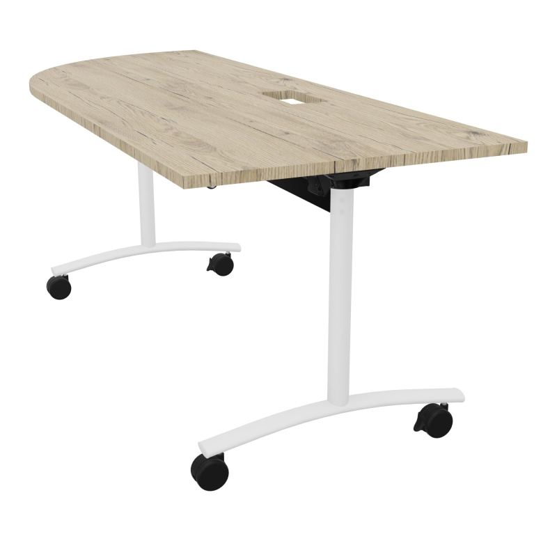 TABLE ABATTANTE PLATEAU DECOUPE TRAPPE AVEC ANGLE 90° INTEGRE P80xL205 cm - ANGLE A GAUCH