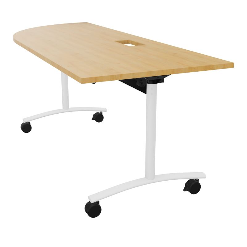 TABLE ABATTANTE PLATEAU DECOUPE TRAPPE AVEC ANGLE 90° INTEGRE P80xL205 cm - ANGLE A GAUCH