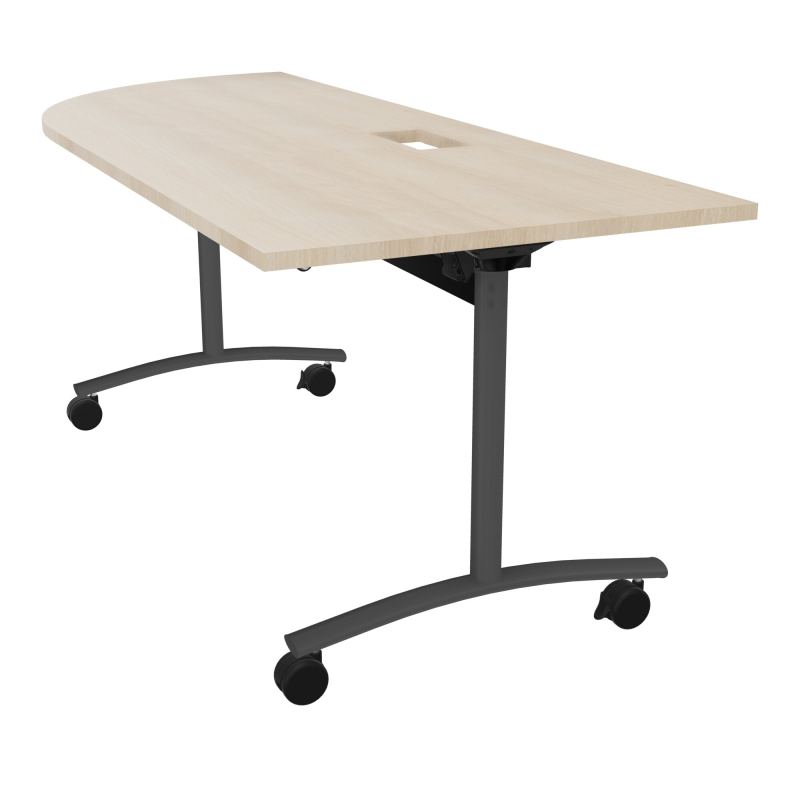 TABLE ABATTANTE PLATEAU DECOUPE TRAPPE AVEC ANGLE 90° INTEGRE P80xL205 cm - ANGLE A GAUCH