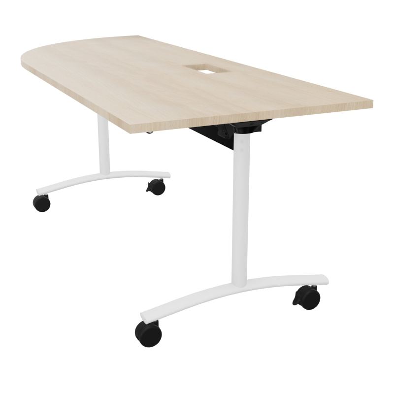 TABLE ABATTANTE PLATEAU DECOUPE TRAPPE AVEC ANGLE 90° INTEGRE P80xL205 cm - ANGLE A GAUCH