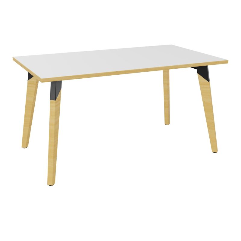 TABLE EVASION L140XP80XH73,5CM - STRATIFIE  EP25 MM - PIETEMENT HETRE/METAL