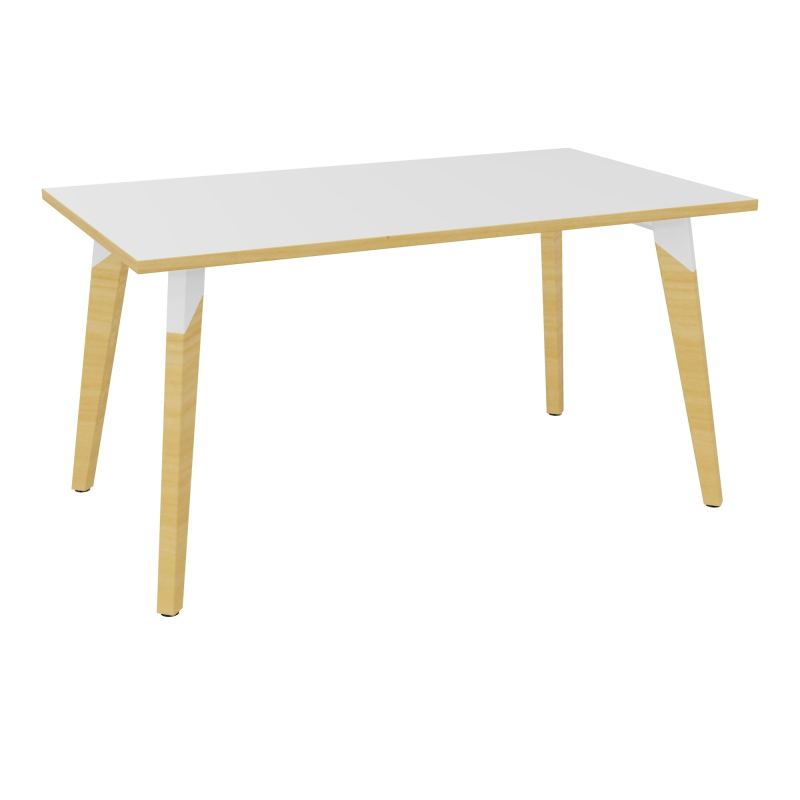 TABLE EVASION L140XP80XH73,5CM - STRATIFIE  EP25 MM - PIETEMENT HETRE/METAL