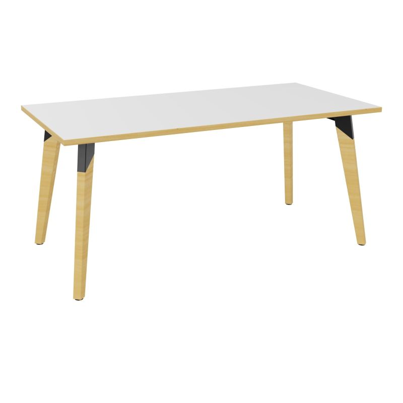 TABLE EVASION L160XP80XH73,5CM - STRATIFIE  EP25 MM - PIETEMENT HETRE/METAL