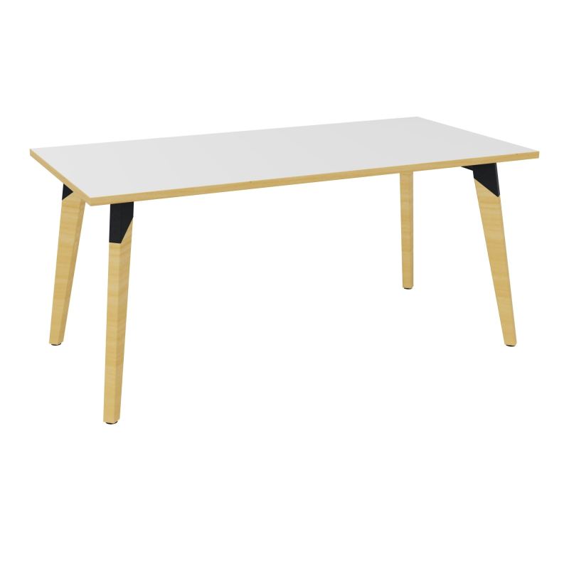 TABLE EVASION L160XP80XH73,5CM - STRATIFIE HZ EP25 MM - PIETEMENT HETRE/METAL ZP
