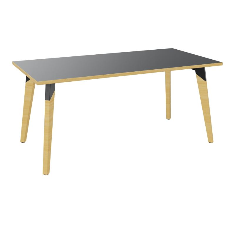 TABLE EVASION L160XP80XH73,5CM - STRATIFIE  EP25 MM - PIETEMENT HETRE/METAL
