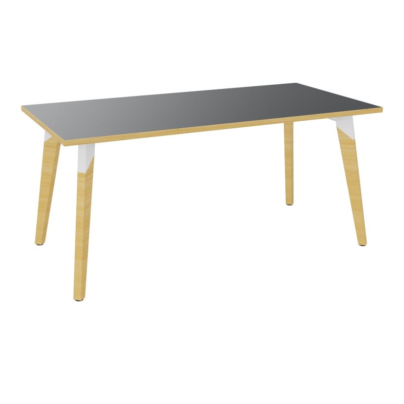 TABLE EVASION L160XP80XH73,5 CM - STRATIFIE VW EP25 MM - PIETEMENT HETRE/METAL ZO