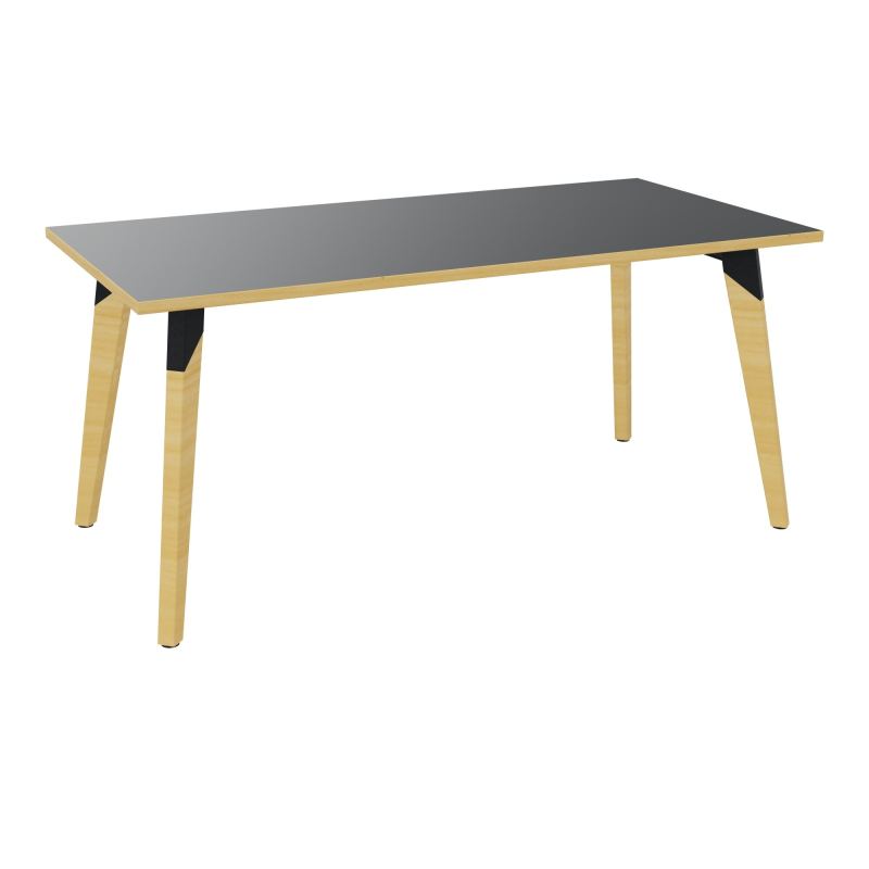 TABLE EVASION L160XP80XH73,5CM - STRATIFIE VW EP25 MM - PIETEMENT HETRE/METAL ZP