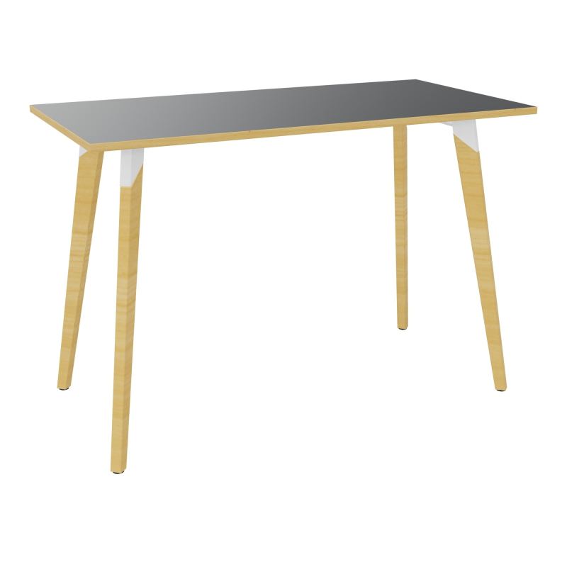 TABLE EVASION L160XP80XH110 CM - STRATIFIE VW EP25 MM - PIETEMENT HETRE/METAL ZO